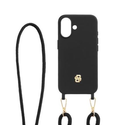 BOSS iPhone 16 telefontok levehető pánttal, Double B kollekció - fekete & arany