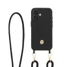 BOSS iPhone 16 telefontok levehető pánttal, Double B kollekció - fekete & arany